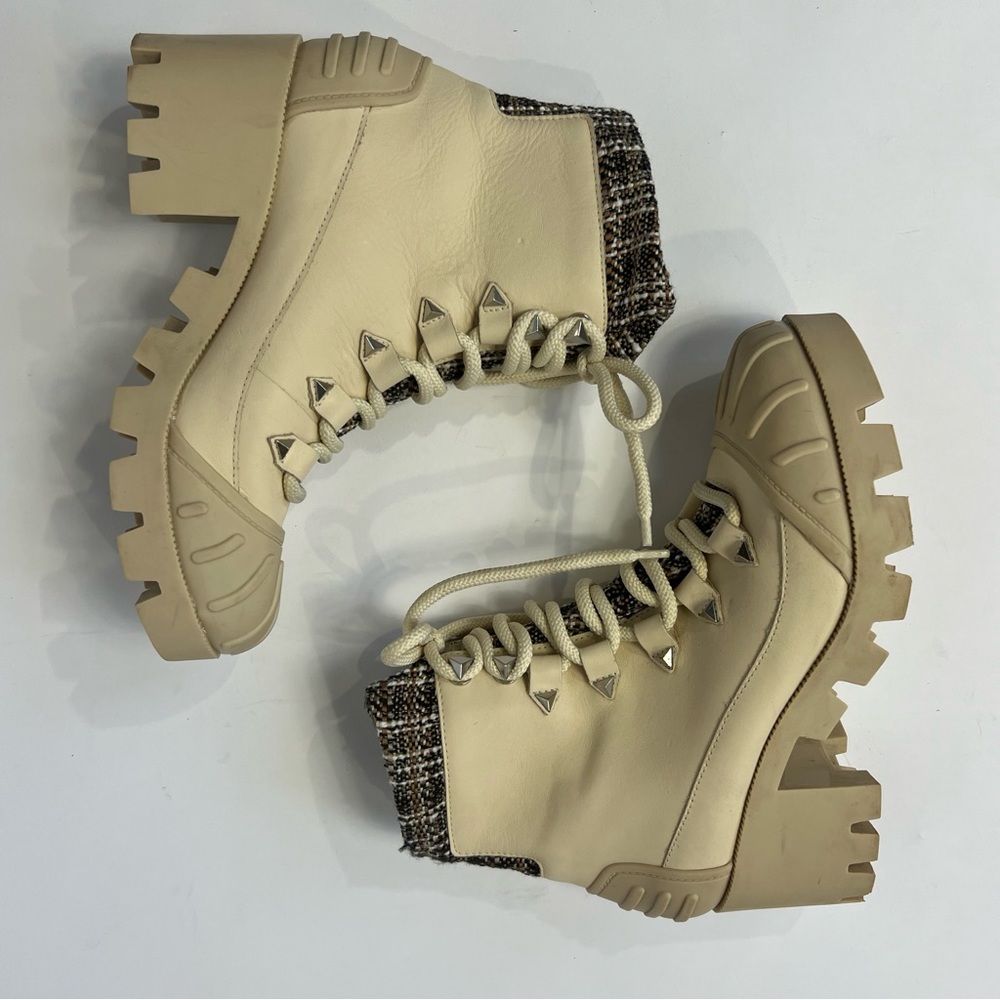 SCHULTZ Jan Tweed Leather Boots
